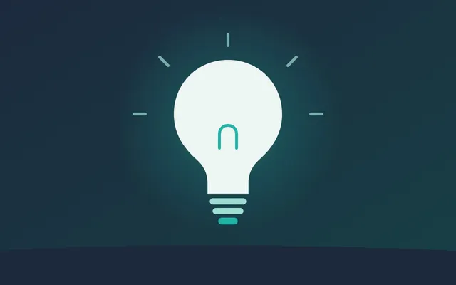 Ilustración de una bombilla que se enciende y emite una luz suave